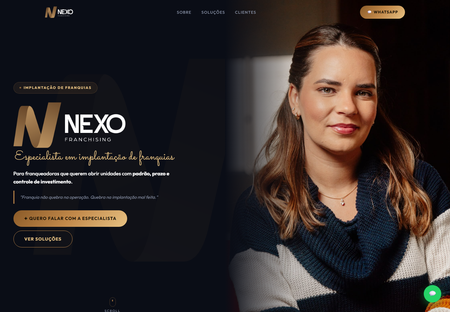 NEXO Franquias — trabalho do FAAL Studio